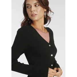 LAURA SCOTT Longstrickjacke in schwarz - auch als Strickkleid tragbar