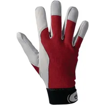 Leipold+Döhle Handschuhe Griffy Gr.8 rot/naturfarben Ziegennappaleder/Interlock auf SB-Karte