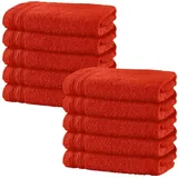 Erwin Müller Handtuch Handtuch "Heidelberg" 10er-Pack, Walk-Frottier Uni orange 50 cm x 80 cm