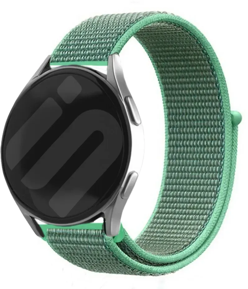 Strap-it Motorola Moto Watch - 47mm Armband Nylon für Motorola Moto Watch  - 47mm - Mintgrün - Klettverschluss