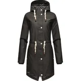 Navahoo Damen wasserdichte Übergangsjacke Regenjacke Flower of Ocean Black Gr. XL - XL