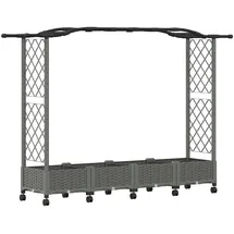 vidaXL Hochbeet mit Rankgitter und Dach 207 x 40 x 129 cm Hellgrau