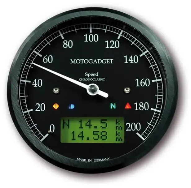 motogadget Tacho Chronoclassic Speedo, schwarz, schwarz