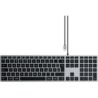 Satechi Slim W3 Wired Backlit Keyboard, schwarz/grau, USB-C, DE (ST-UCSW3M-DE)