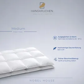 HANSKRUCHEN GmbH Hanskruchen Nobel House Daunendecke, Medium, Baumwolle, 200 x 220 cm