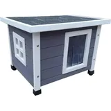 @Pet Outdoor Katzenhaus 57x45x43 cm Holz Grau und Weiß - Grau