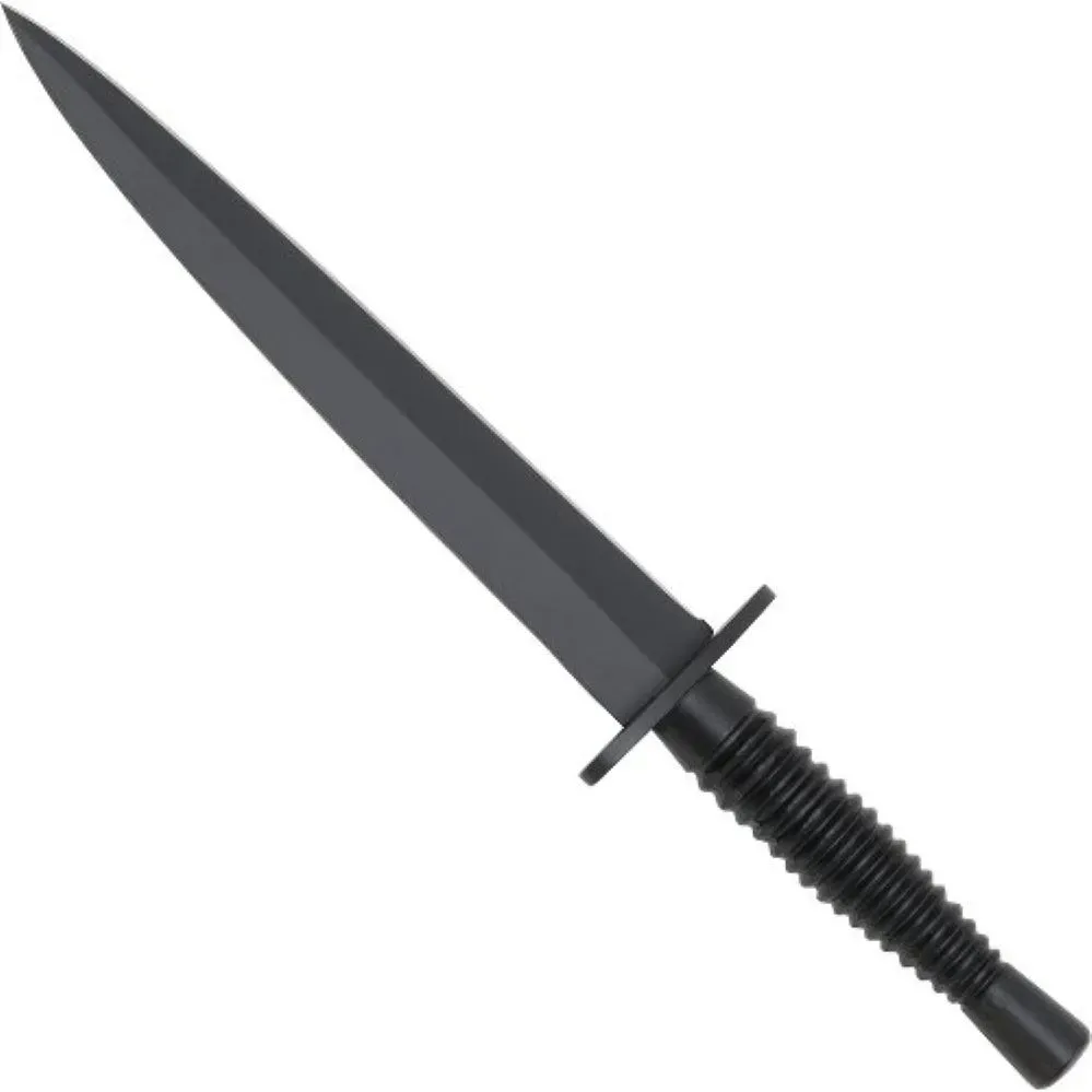 Commando Kampfmesser schwarz mit Lederscheide