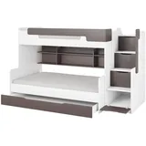 Deine Möbel 24 Etagenbett HANNA 120 x 200 cm Holz grau weiß