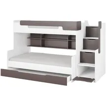 Deine Möbel 24 Etagenbett HANNA 120 x 200 cm Holz grau weiß