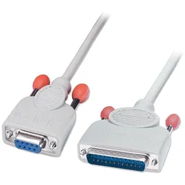 Lindy 30293 Serielles Druckerkabel 9 pol. Kupplung/25 pol. Stecker 2m, grau