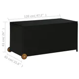 vidaXL Garten-Auflagenbox Schwarz 120x65x61 cm Poly Rattan