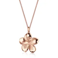 Elli Frangipani Blüte Kette mit Anhänger 925 Sterling Silber rosé vergoldet