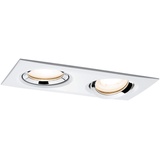 Paulmann 92902 Nova Plus LED Einbauleuchte schwenkbar eckig IP65 dimmbar Einbaustrahler Weiß matt, Chrom Spot Alu Zink Einbaulampe 2700K GU10