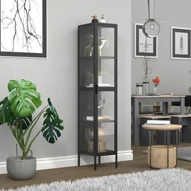 VCM Standvitrine Floka 30 x 35 x 160 cm Schwarz