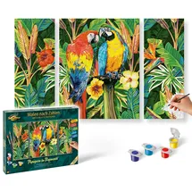Schipper 609260853 - Malen nach Zahlen Papageien im Regenwald, Triptychon, 50 x 80 cm