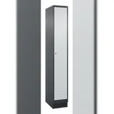 C+P Spind Classic PLUS, Sockel, 1 Abteil, HxBxT 195x30x50cm, Zylinderschloss, Anthrazit/Hellgrau von PROREGAL