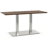 KADIMA DESIGN Tisch mit Stahlgestell & Holzplatte. Braun. 150x70x75 cm