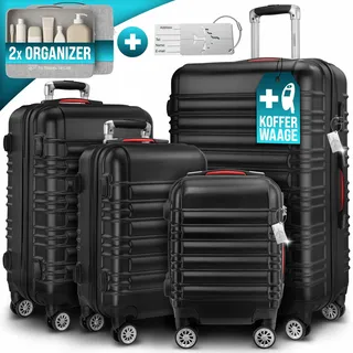 monzana MONZANA® 4tlg Kofferset Schloss Schwarz