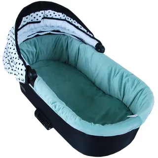 BABYLUX Umrandung für Kinderwagen Stubenwagen BABYWANNE + Matratze 2 Tlg Set Doppelseitig (W105 Velvet Türkis)