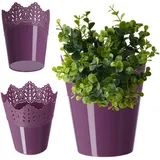 Kadax Spitzen-Blumentopf Ø 14,5 x 15 cm Violett