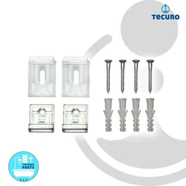 tecuro Spiegelklammern 4-teilig - Kunststoff klar - tecuro