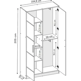 kier furniture Eden v1 Kleiderschrank 104,8 x 205 x 39 cm Weiß