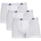 adidas Boxershorts Herren (3er Pack) Unterhosen (Gr. S - 3XL) - bequeme Unterhosen, Weiß, M