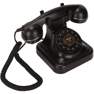 Retro-Festnetztelefon, Klassisches Schnurgebundenes Telefon mit Drehknopf, Einstellbare Lautstärke, Vintage-Telefon mit Wählscheibe, Altmodisches Telefon für Wohnkultur, Senioren