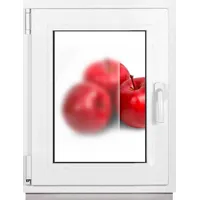 Framex Kellerfenster Fenster Kunststofffenster Weiß Milchglas Satinato Breite x Höhe 65 x 75 cm (650 x 750 mm) 2fach (32 mm) Dreh Kipp DIN Links ... - Weiß