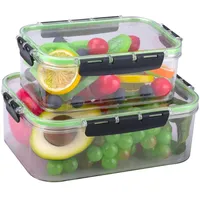 WakiHong 2 PCS Rechteckige Vorratsdosen mit Deckeln Küche Meal Prep Boxen Gefrierdosen Aufbewahrungsbox für Meal Prep,Transparent,Kunststoff,geeignet für Kühl-/Gefrierschrank(1000ml,1900ml)