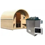 Karibu Gartensauna/Saunafass Fasshaus 2 9 kW Ofen inkl. Steuergerät