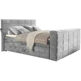 Uno Boxspringbett 180 x 200 cm H2/Silber