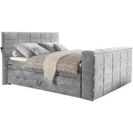 Stella Trading Boxspringbett 180 x 200 cm H2/Silber