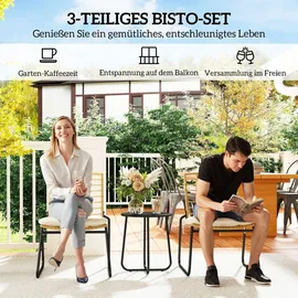 Outsunny Rattan Set 3-tlg. Beige/Braun