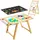 Vevor Sensorischer Tisch, 7-in-1 Kindertisch, Aktivitätstisch/Staffelei aus Holz mit Doppelseitiger Tafel, Aufbewahrungsboxen, Spiel-Sand- & Wassertisch, für Kinder im Alter von 3-6 Jahren