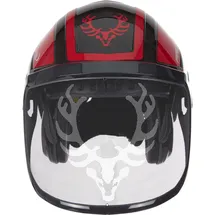 protos® Forsthelm / Schutzhelm Kox Edition mit Gehörschutz und Visier Integral Forest Schwarz/rot Onesize