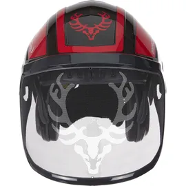 protos® Forsthelm / Schutzhelm Kox Edition mit Gehörschutz und Visier Integral Forest Schwarz/rot Onesize