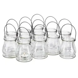relaxdays Windlichter transparent, 12 St.