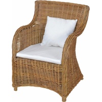 Home affaire Rattanstuhl, aus handgeflochtenem Rattan und großer Sitzschale, Breite 62 cm beige|grau