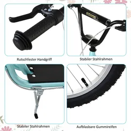 Homcom Kinderscooter mit Handbremse blau