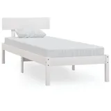vidaXL Massivholzbett 90 x 200 cm Weiß