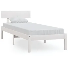 vidaXL Massivholzbett 90 x 200 cm Weiß