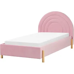 Kinderbett Samtstoff ANET 90 x 200 cm Rosa