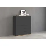 OTTO home Highboard 102 x 110 x 35 cm Anthrazit/Eiche matt