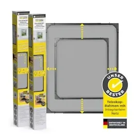EasyMaxx Insektenschutzgitter Teleskop 2er-Set 80 x 100 cm Anthrazit