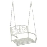 vidaXL Schaukelbank Stahl 71,5 x 59 x 55 cm Antik Weiß