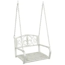 vidaXL Schaukelbank Stahl 71,5 x 59 x 55 cm Antik Weiß