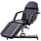 TPFLiving Massageliege Sphynx - Hydraulische Kosmetikliege (Massagebett 360° drehbar. Sitzhöhe 60 - 75 cm, Massagesessel bis zu 400 kg belastbar), mit Feinzellenschaumstoff gepolstert - Material: Kunstleder schwarz schwarz