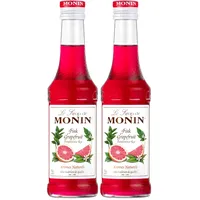 Monin Sirup Pink Grapefruit (1 x 0,25 l) – Zitrus Sirup für Cocktails, Mocktails & Limonaden – Bitter-fruchtiger Getränkesirup für Spritz, Drinks & Desserts (Packung mit 2)