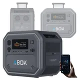 ABOK Ark2800 Tragbare Powerstation, 2160Wh LiFePO4, 2800W AC, USV & App - Grau